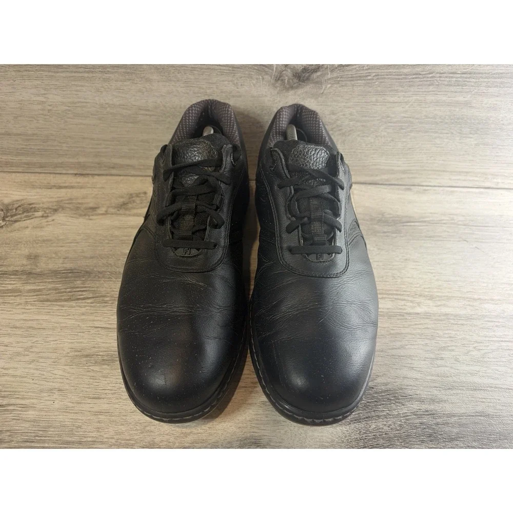 FootJoy Black Leather Lace Up Men's Golf Shoe Size 10.5 XW Style Code 54018